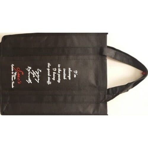Spec's Wine Bottle Bag • 6 Bottle Black Fabric