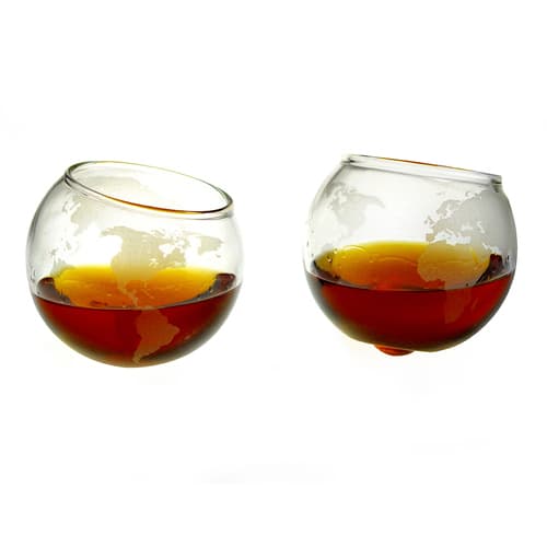 Prestige Spinning Globe Whiskey Glass Set Of 2