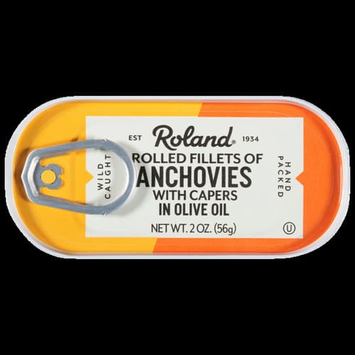 Roland Anchovy Fillets Rolled W Capers Tin