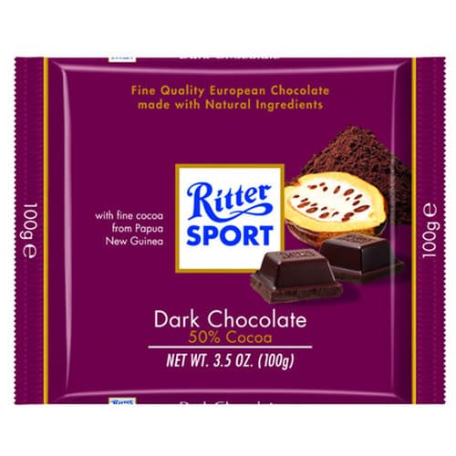 Ritter Sport 50% Dark Chocolate Candy Bar