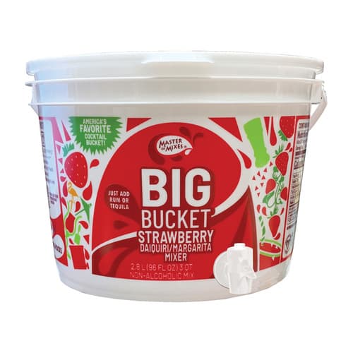 Master Of Mixes Big Bucket Strawberry Margarita Daiquiri Rum Tequila Cocktail Mixer Batch