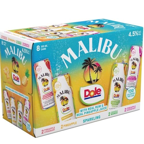 Malibu + Dole Pineapple Cocktails Vareity 8 Pack