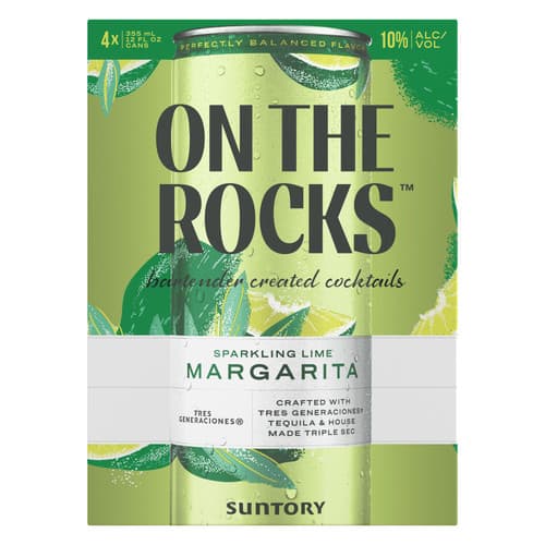On The Rocks Cocktails • Lime Margarita 4pk-12oz
