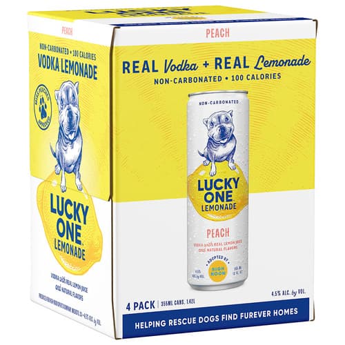 Lucky One Vodka Lemonade • Peach 4pk-12oz