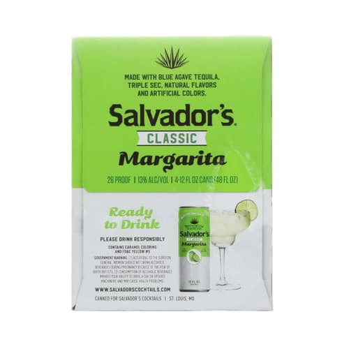 Salvador's Cocktails • Margarita 4pk-12oz