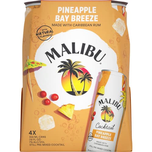 Malibu Cocktails • Pineapple Breeze Cans 4pk-12oz
