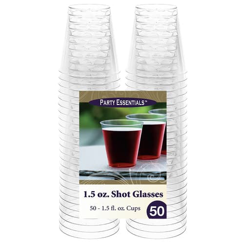Party Ess • Shot Glasses 1.5oz Clear Plastic