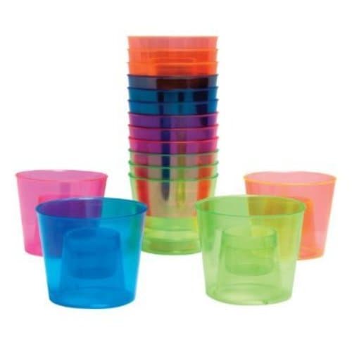 Party Ess Bomber Cups • Neon Hard 4 Ounce 12 Ct