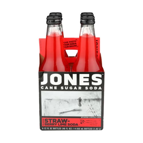 Jones Soda 4 Pack • Strawberry Lime