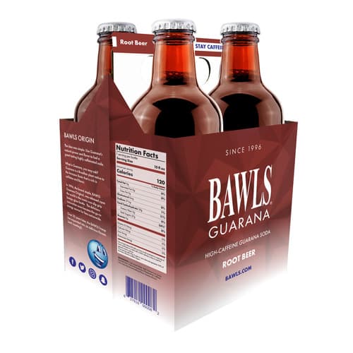 Bawls Guarana Soda • Root Beer 4 Pack
