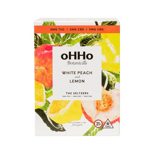 Ohho White Peach and Lemon Seltzer 5mg Delta 9 • 4pk Can