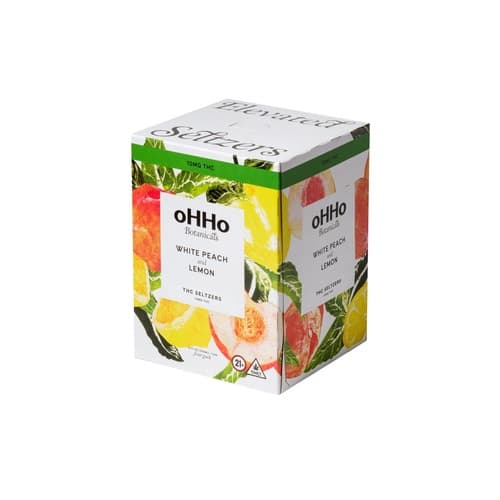 Ohho White Peach and Lemon Seltzer 10mg Delta 9 • 4pk Can