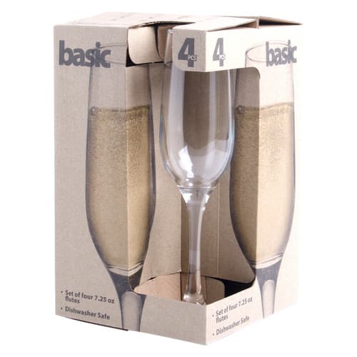 Home Essentials Basic • Champagne Flutes 7oz 4pk