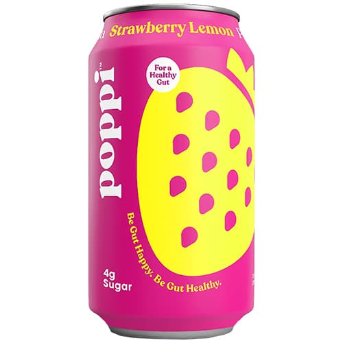 Poppi Prebiotic Soda • Strawberry Lemon 4 Pack