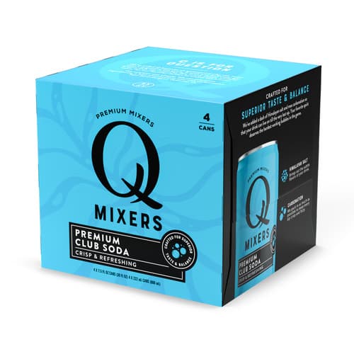 Q Drinks • Club Soda Slim Can 7.5oz 4pk