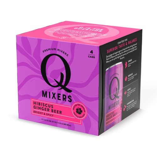 Q Drinks • Hibiscus Ginger Beer Slim Can 7.5oz 4pk