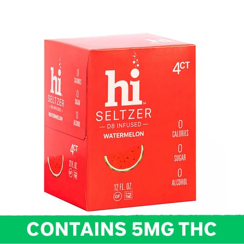 Hi Watermelon 5mg Delta 8 Seltzer • 4pk Can
