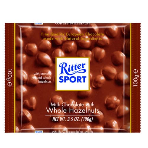 Ritter Sport Whole Hazelnut Milk Chocolate Candy Bar