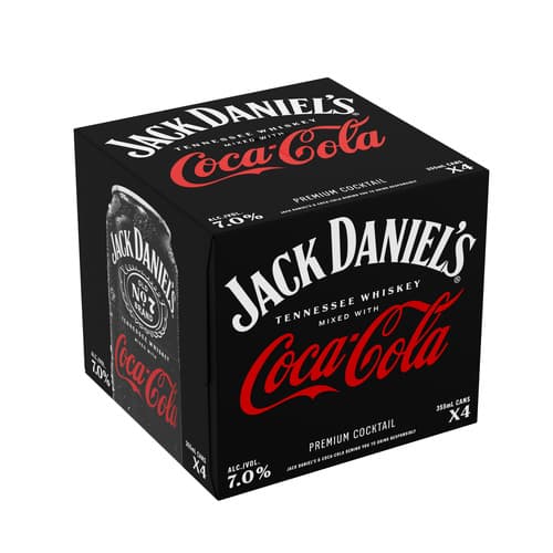 Jack Daniels Cocktails • Jack & Coke 4pk-12oz