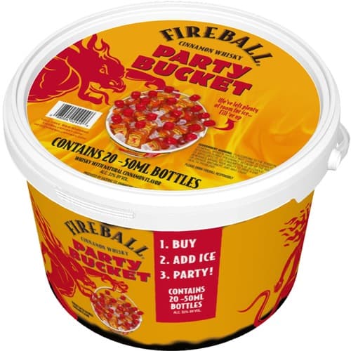 Fireball Cinnamon Whiskey • 20pk-50ml Bucket