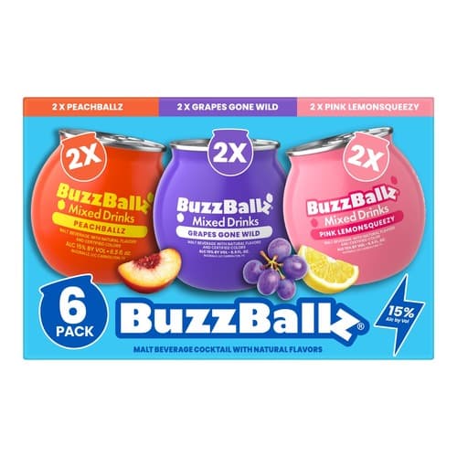 Buzzballz Variety Pack • Fruity Faves 6pk-200ml