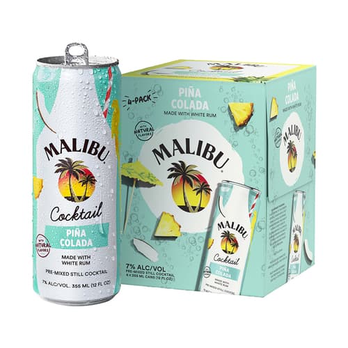 Malibu Cocktails • Pina Colada 4pk-12oz