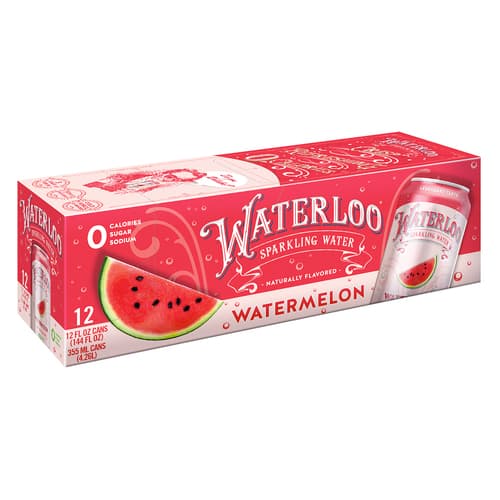 Waterloo Sparkling Water • Watermelon 12 oz Cans