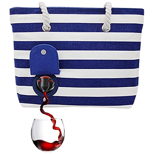 Portovino • Wine Purse Blue / White Canvas
