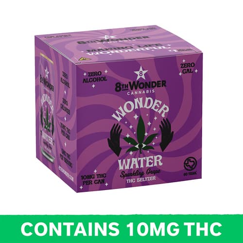 8th Wonder Wonder Water Grape Seltzer 10mg Delta 9 4pk Can