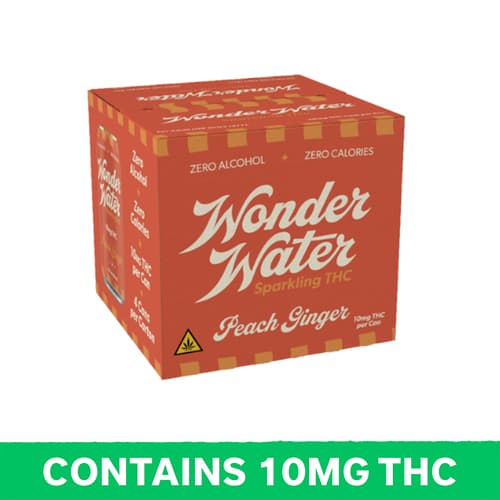 8th Wonder Wonder Water Peach Ginger Seltzer 10mg Delta 9 4pk Can