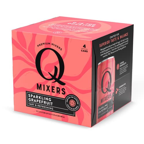 Q Drinks • Pink Grapefruit Soda Slim Can 7.5oz 4pk