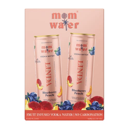 Mom Water "linda" • Blueberry Peach 4pk-12oz